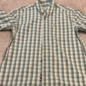 Carhartt Men's Casual Green Checkered Shirt